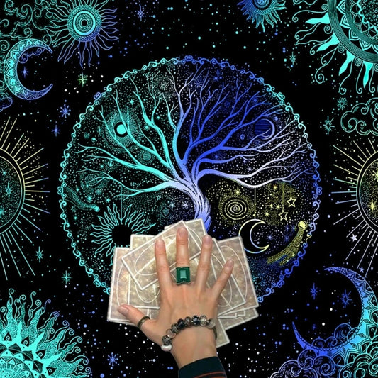 Tree of Life Tarot Tablecloth Altar Cloth Pagan Spiritual Pendulum Witchcraft Astrology Oracle Cards Pads for Room Home Decor