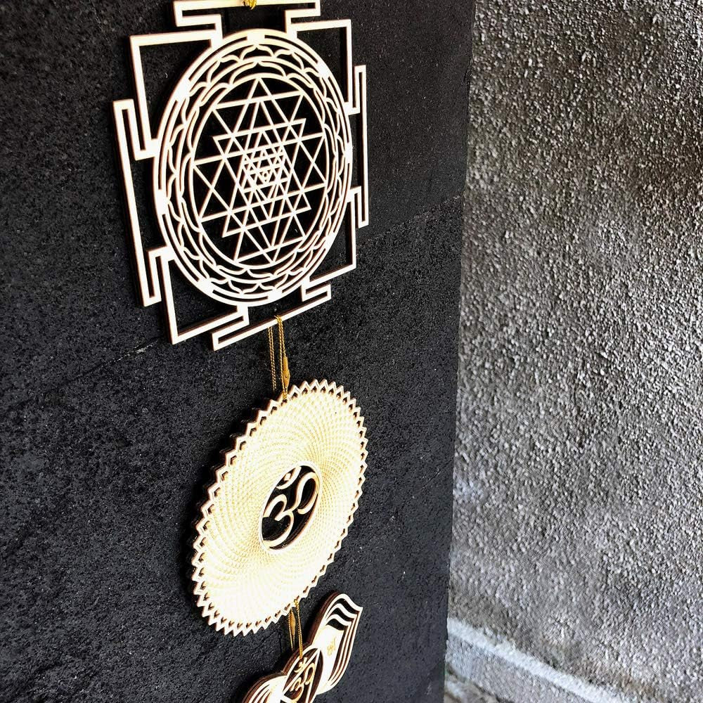 5.31" 7 Chakra Wooden Wall Art, Sacred Geometry Wall Hanging Decor, Yoga Wall Art, Laser Cut Artwork, Wall Sculpture Symbol, Gift, Car Hanger